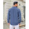 image:imageCOOFANDY Mens Casual Button Down Long Sleeve Untucked Denim Dress ShirtBlue