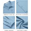 image:imageCOOFANDY Mens Casual Button Down Long Sleeve Untucked Denim Dress ShirtClear Blue