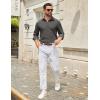 image:imageCOOFANDY Mens Casual Button Down Long Sleeve Untucked Denim Dress ShirtDark Grey