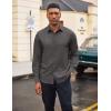 image:imageCOOFANDY Mens Casual Button Down Long Sleeve Untucked Denim Dress ShirtDark Grey