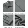 image:imageCOOFANDY Mens Casual Button Down Long Sleeve Untucked Denim Dress ShirtGrey