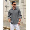image:imageCOOFANDY Mens Casual Button Down Long Sleeve Untucked Denim Dress ShirtGrey