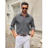image:imageCOOFANDY Mens Casual Button Down Long Sleeve Untucked Denim Dress ShirtGrey
