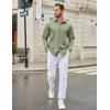 image:imageCOOFANDY Mens Casual Button Down Long Sleeve Untucked Denim Dress ShirtLight Green