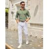 image:imageCOOFANDY Mens Casual Button Down Long Sleeve Untucked Denim Dress ShirtLight Green