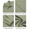 image:imageCOOFANDY Mens Casual Button Down Long Sleeve Untucked Denim Dress ShirtLight Green