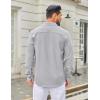 image:imageCOOFANDY Mens Casual Button Down Long Sleeve Untucked Denim Dress ShirtLight Grey