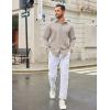 image:imageCOOFANDY Mens Casual Button Down Long Sleeve Untucked Denim Dress ShirtLight Khaki