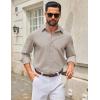 image:imageCOOFANDY Mens Casual Button Down Long Sleeve Untucked Denim Dress ShirtLight Khaki