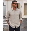image:imageCOOFANDY Mens Casual Button Down Long Sleeve Untucked Denim Dress ShirtLight Khaki