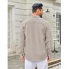 image:imageCOOFANDY Mens Casual Button Down Long Sleeve Untucked Denim Dress ShirtLight Khaki