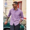 image:imageCOOFANDY Mens Casual Button Down Long Sleeve Untucked Denim Dress ShirtLight Purple