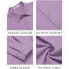 image:imageCOOFANDY Mens Casual Button Down Long Sleeve Untucked Denim Dress ShirtLight Purple