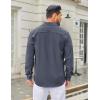 image:imageCOOFANDY Mens Casual Button Down Long Sleeve Untucked Denim Dress ShirtNavy Blue