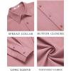 image:imageCOOFANDY Mens Casual Button Down Long Sleeve Untucked Denim Dress ShirtPurple Red