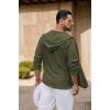 image:imageCOOFANDY Mens Casual Button Down Shirt Summer Beach Shirts Lightweight Hoodie Sun Protection Coverup for Travel VacationArmy Green