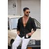 image:imageCOOFANDY Mens Casual Button Down Shirt Summer Beach Shirts Lightweight Hoodie Sun Protection Coverup for Travel VacationBlack