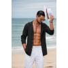 image:imageCOOFANDY Mens Casual Button Down Shirt Summer Beach Shirts Lightweight Hoodie Sun Protection Coverup for Travel VacationBlack