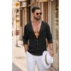 image:imageCOOFANDY Mens Casual Button Down Shirt Summer Beach Shirts Lightweight Hoodie Sun Protection Coverup for Travel VacationBlack