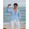 image:imageCOOFANDY Mens Casual Button Down Shirt Summer Beach Shirts Lightweight Hoodie Sun Protection Coverup for Travel VacationBlue