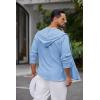 image:imageCOOFANDY Mens Casual Button Down Shirt Summer Beach Shirts Lightweight Hoodie Sun Protection Coverup for Travel VacationBlue