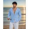 image:imageCOOFANDY Mens Casual Button Down Shirt Summer Beach Shirts Lightweight Hoodie Sun Protection Coverup for Travel VacationBlue