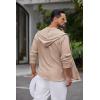 image:imageCOOFANDY Mens Casual Button Down Shirt Summer Beach Shirts Lightweight Hoodie Sun Protection Coverup for Travel VacationKhaki