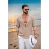 image:imageCOOFANDY Mens Casual Button Down Shirt Summer Beach Shirts Lightweight Hoodie Sun Protection Coverup for Travel VacationKhaki