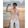 image:imageCOOFANDY Mens Casual Button Down Shirt Summer Beach Shirts Lightweight Hoodie Sun Protection Coverup for Travel VacationKhaki