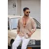 image:imageCOOFANDY Mens Casual Button Down Shirt Summer Beach Shirts Lightweight Hoodie Sun Protection Coverup for Travel VacationKhaki