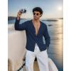 image:imageCOOFANDY Mens Casual Button Down Shirt Summer Beach Shirts Lightweight Hoodie Sun Protection Coverup for Travel VacationNavy Blue