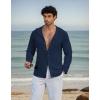 image:imageCOOFANDY Mens Casual Button Down Shirt Summer Beach Shirts Lightweight Hoodie Sun Protection Coverup for Travel VacationNavy Blue
