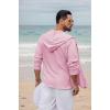 image:imageCOOFANDY Mens Casual Button Down Shirt Summer Beach Shirts Lightweight Hoodie Sun Protection Coverup for Travel VacationPink