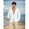 image:imageCOOFANDY Mens Casual Button Down Shirt Summer Beach Shirts Lightweight Hoodie Sun Protection Coverup for Travel VacationWhite