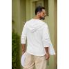 image:imageCOOFANDY Mens Casual Button Down Shirt Summer Beach Shirts Lightweight Hoodie Sun Protection Coverup for Travel VacationWhite