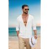 image:imageCOOFANDY Mens Casual Button Down Shirt Summer Beach Shirts Lightweight Hoodie Sun Protection Coverup for Travel VacationWhite