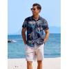 image:imageCOOFANDY Mens Casual Button Down Shirts Short Sleeve Textured Summer Beach ShirtsBlackcoconut Tree
