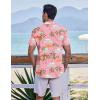 image:imageCOOFANDY Mens Casual Button Down Shirts Short Sleeve Textured Summer Beach ShirtsPink Coconut Tree  Sea
