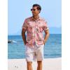 image:imageCOOFANDY Mens Casual Button Down Shirts Short Sleeve Textured Summer Beach ShirtsPink Coconut Tree  Sea
