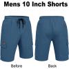 image:imageCOOFANDY Mens Casual Cargo Shorts 10 Drawstring Elastic Waist Shorts Summer Cotton Chino Work Shorts with 6 PocketsBlue