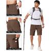 image:imageCOOFANDY Mens Casual Cargo Shorts 10 Drawstring Elastic Waist Shorts Summer Cotton Chino Work Shorts with 6 PocketsBrown