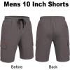 image:imageCOOFANDY Mens Casual Cargo Shorts 10 Drawstring Elastic Waist Shorts Summer Cotton Chino Work Shorts with 6 PocketsDark Grey