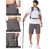 image:imageCOOFANDY Mens Casual Cargo Shorts 10 Drawstring Elastic Waist Shorts Summer Cotton Chino Work Shorts with 6 PocketsDark Grey