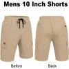 image:imageCOOFANDY Mens Casual Cargo Shorts 10 Drawstring Elastic Waist Shorts Summer Cotton Chino Work Shorts with 6 PocketsKhaki
