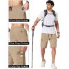 image:imageCOOFANDY Mens Casual Cargo Shorts 10 Drawstring Elastic Waist Shorts Summer Cotton Chino Work Shorts with 6 PocketsKhaki