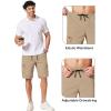 image:imageCOOFANDY Mens Casual Cargo Shorts 10 Drawstring Elastic Waist Shorts Summer Cotton Chino Work Shorts with 6 PocketsKhaki