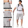 image:imageCOOFANDY Mens Casual Cargo Shorts 10 Drawstring Elastic Waist Shorts Summer Cotton Chino Work Shorts with 6 PocketsLight Grey
