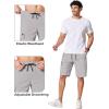 image:imageCOOFANDY Mens Casual Cargo Shorts 10 Drawstring Elastic Waist Shorts Summer Cotton Chino Work Shorts with 6 PocketsLight Grey