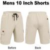 image:imageCOOFANDY Mens Casual Cargo Shorts 10 Drawstring Elastic Waist Shorts Summer Cotton Chino Work Shorts with 6 PocketsLight Khaki