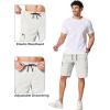 image:imageCOOFANDY Mens Casual Cargo Shorts 10 Drawstring Elastic Waist Shorts Summer Cotton Chino Work Shorts with 6 PocketsWhite